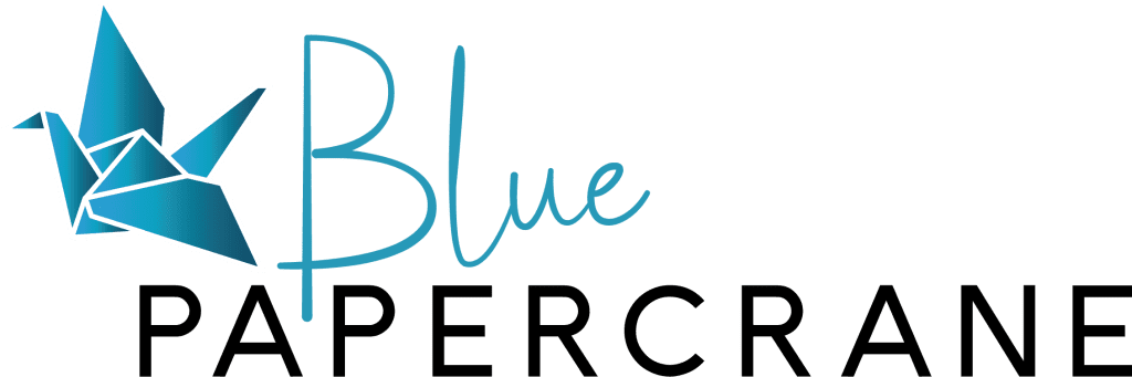 blue paper crane logo